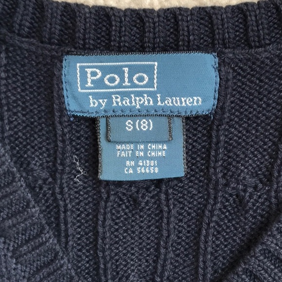 POLO BY RALPH LAUREN BOYS’ SIZE 8 CABLE KNIT VEST - Picture 3 of 4